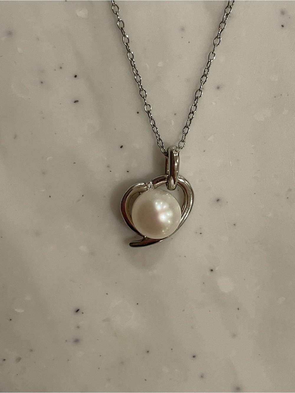 Kay Jewlers - Sterling Silver Cultured Pearl Necklace with Diamond Accent